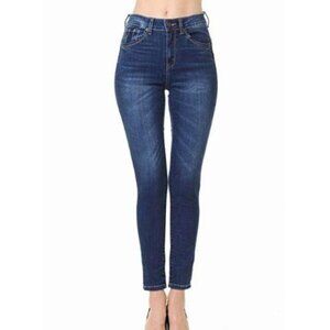 Wax High Waist Dark Denim Push-Up Stretch Skinny Jeans